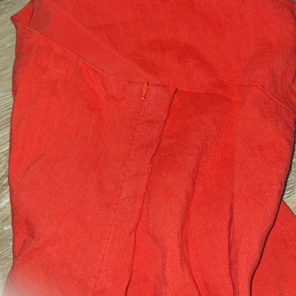 Antonio Melani Size 0 Orange Charlie Linen Blend Shift Dress One Shoulder - Picture 8 of 10